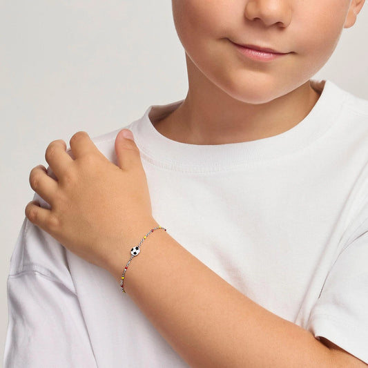 MABINA JUNIOR - Bracciale con pallone e inserti gialli e rossi