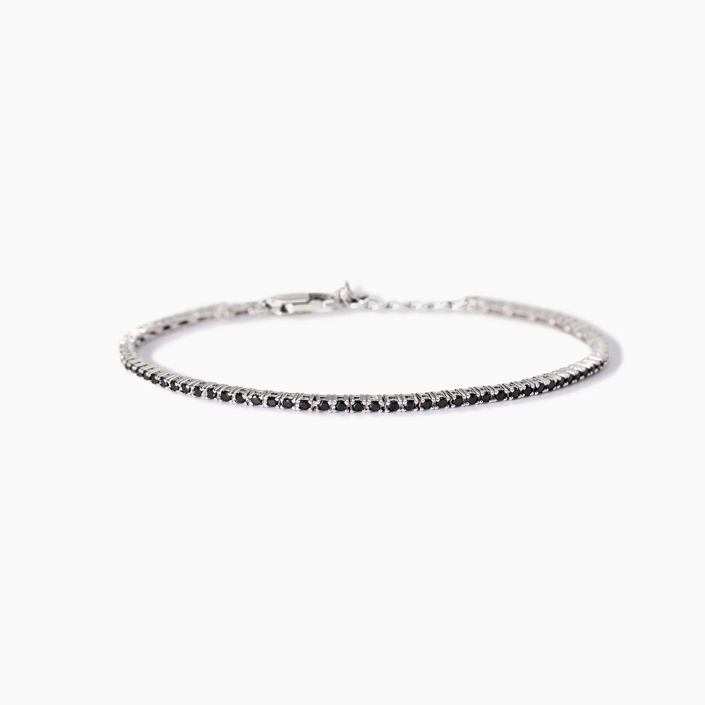 MABINA UOMO - Bracciale tennis uomo con zirconi neri