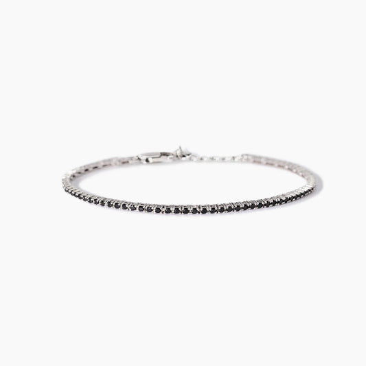 MABINA UOMO - Bracciale tennis uomo con zirconi neri