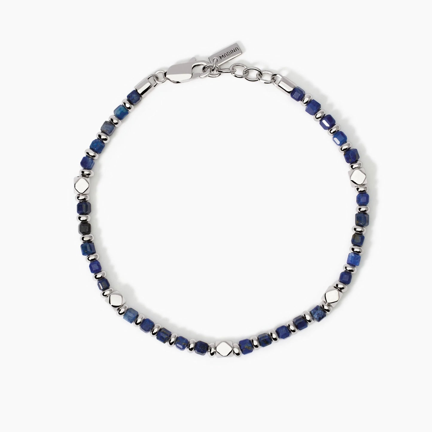 MABINA UOMO - Bracciale da uomo in argento e sodalite blu