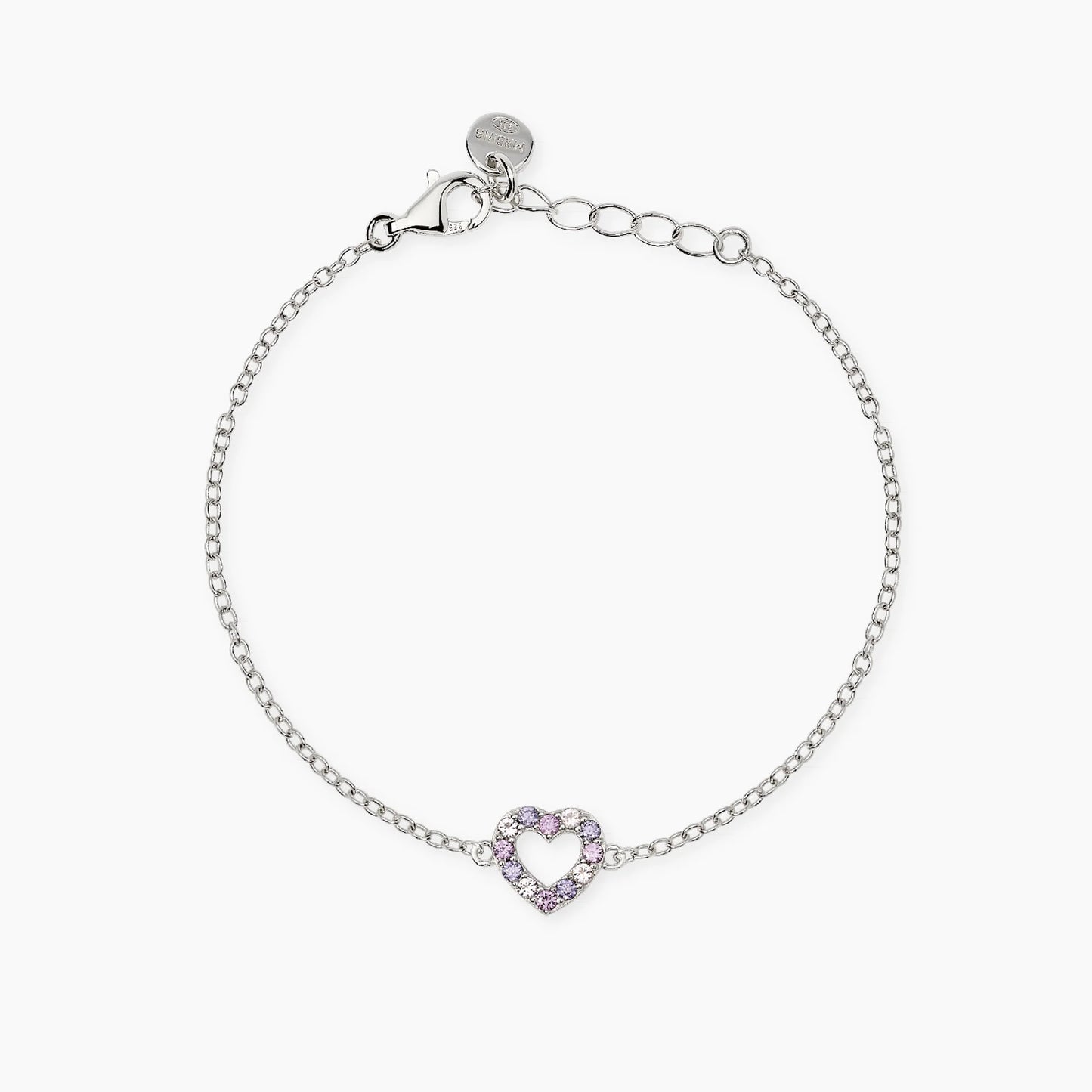 MABINA JUNIOR -Bracciale bambina con cuore in tormaline sintetiche e zirconi