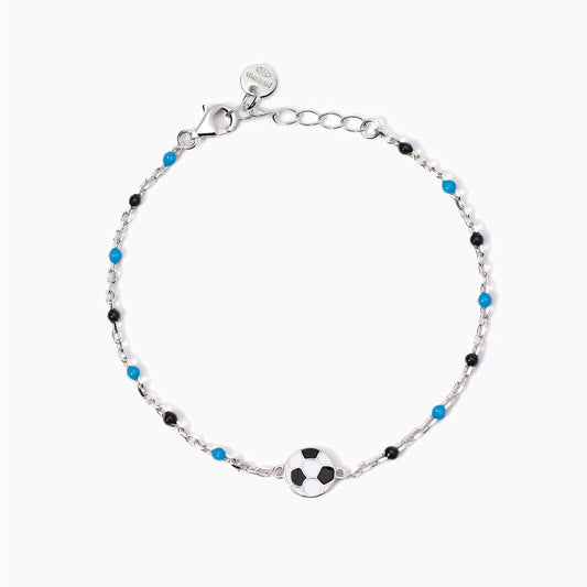 MABINA JUNIOR - Bracciale con pallone e inserti azzurri e neri