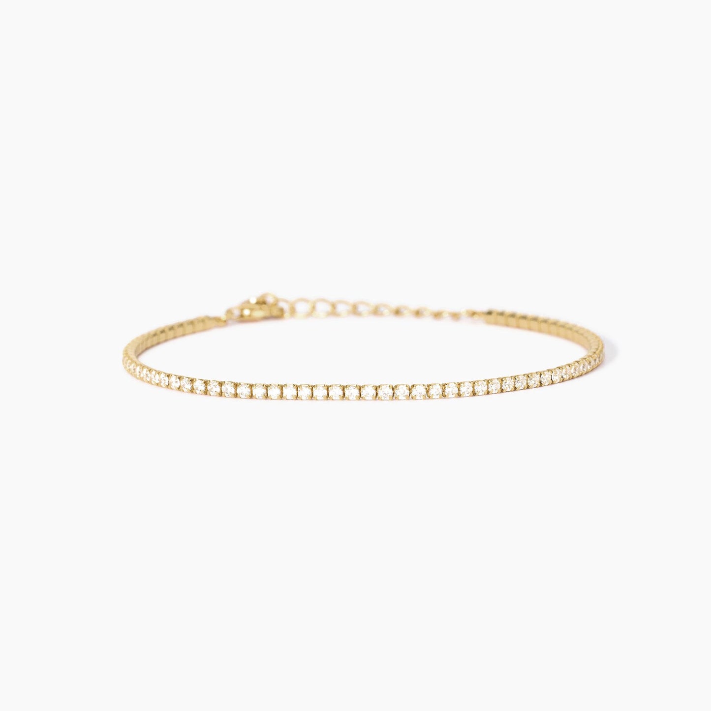 MABINA - Bracciale tennis placcato oro con zirconi