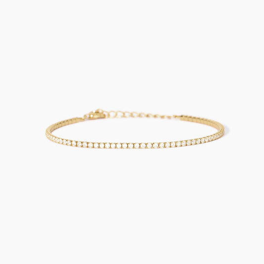 MABINA - Bracciale tennis placcato oro con zirconi