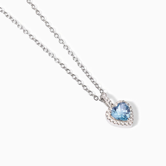 MABINA - Collana Argento con Acquamarina Sintetica