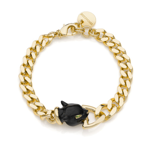 UNOAERRE - Bracciale dorato con testa di pantera