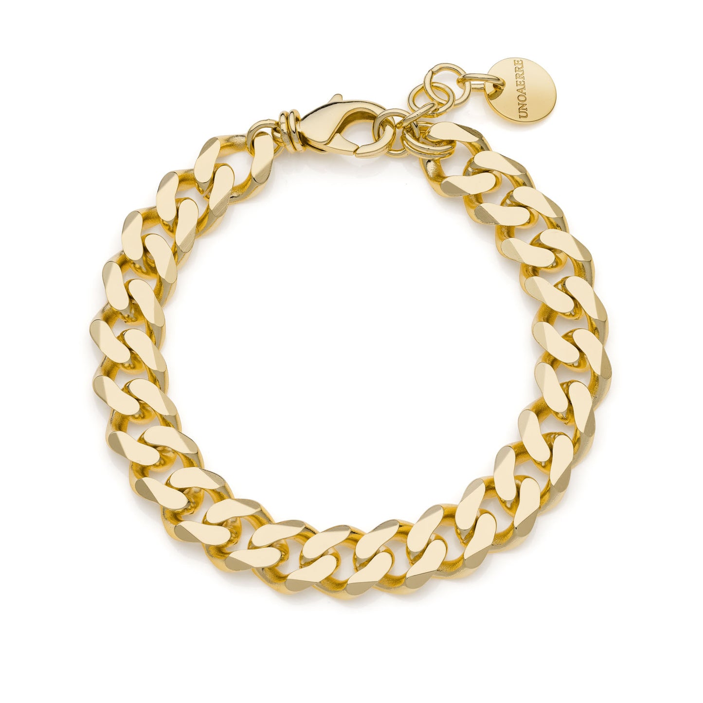 UNOAERRE - Bracciale catena grumetta dorata diamantata