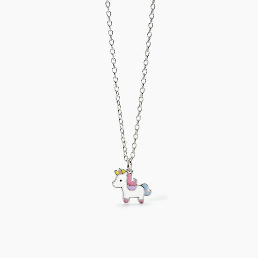 MABINA JUNIOR - Girocollo per bambina in argento con unicorno smaltato