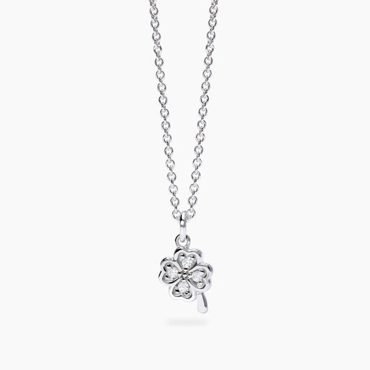 MABINA MY DIAMOND - Girocollo con quadrifoglio e diamanti lab-grown