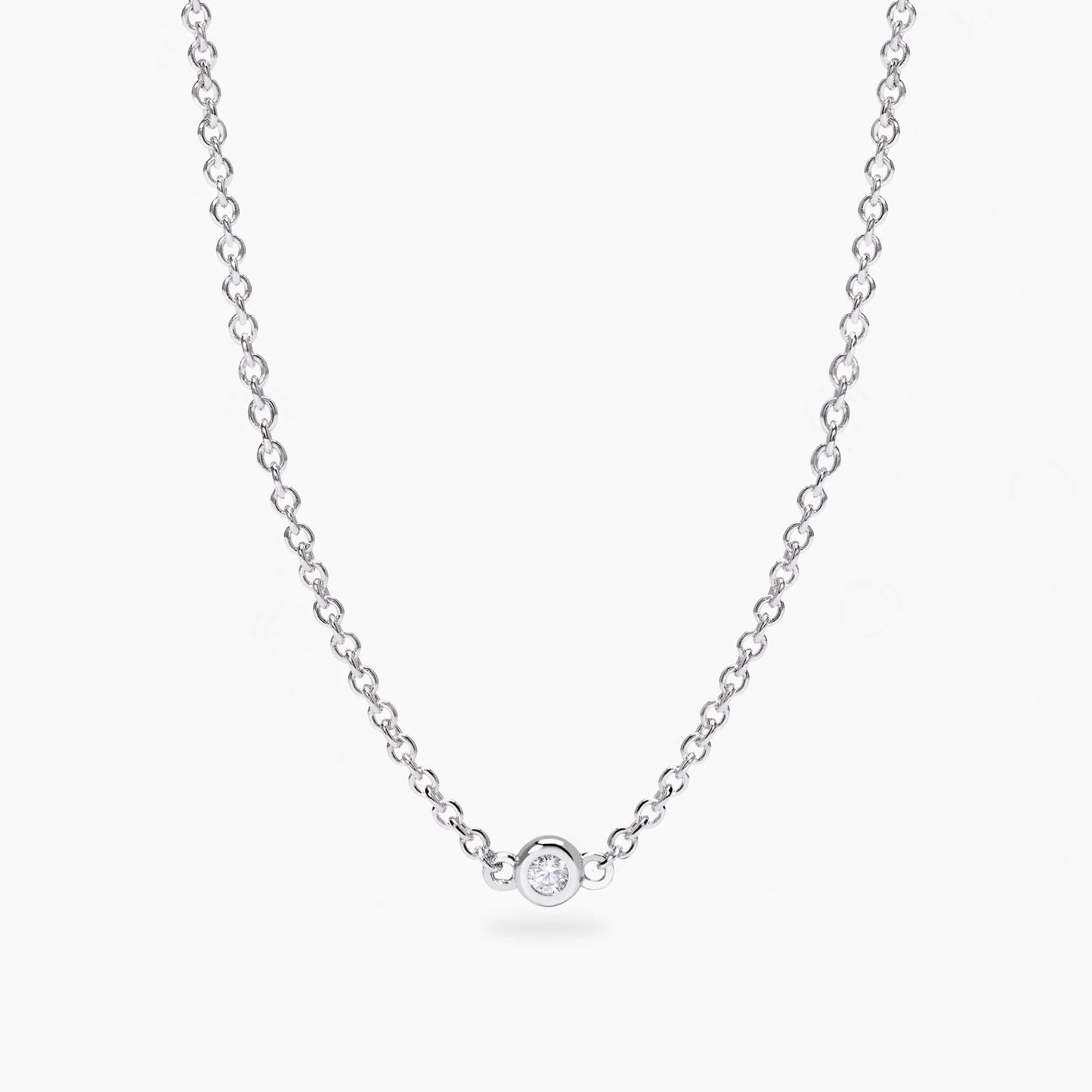 MABINA MY DIAMOND - Collana con punto luce tondo in diamante lab-grown 0,03 carati