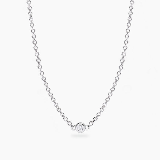 MABINA MY DIAMOND - Collana con punto luce tondo in diamante lab-grown 0,03 carati