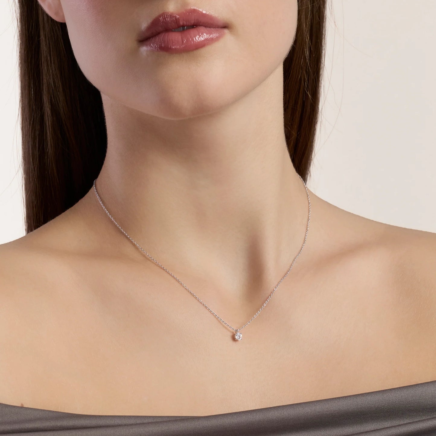 MABINA MY DIAMOND - Girocollo punto luce con diamante lab-grown 0,25 carati