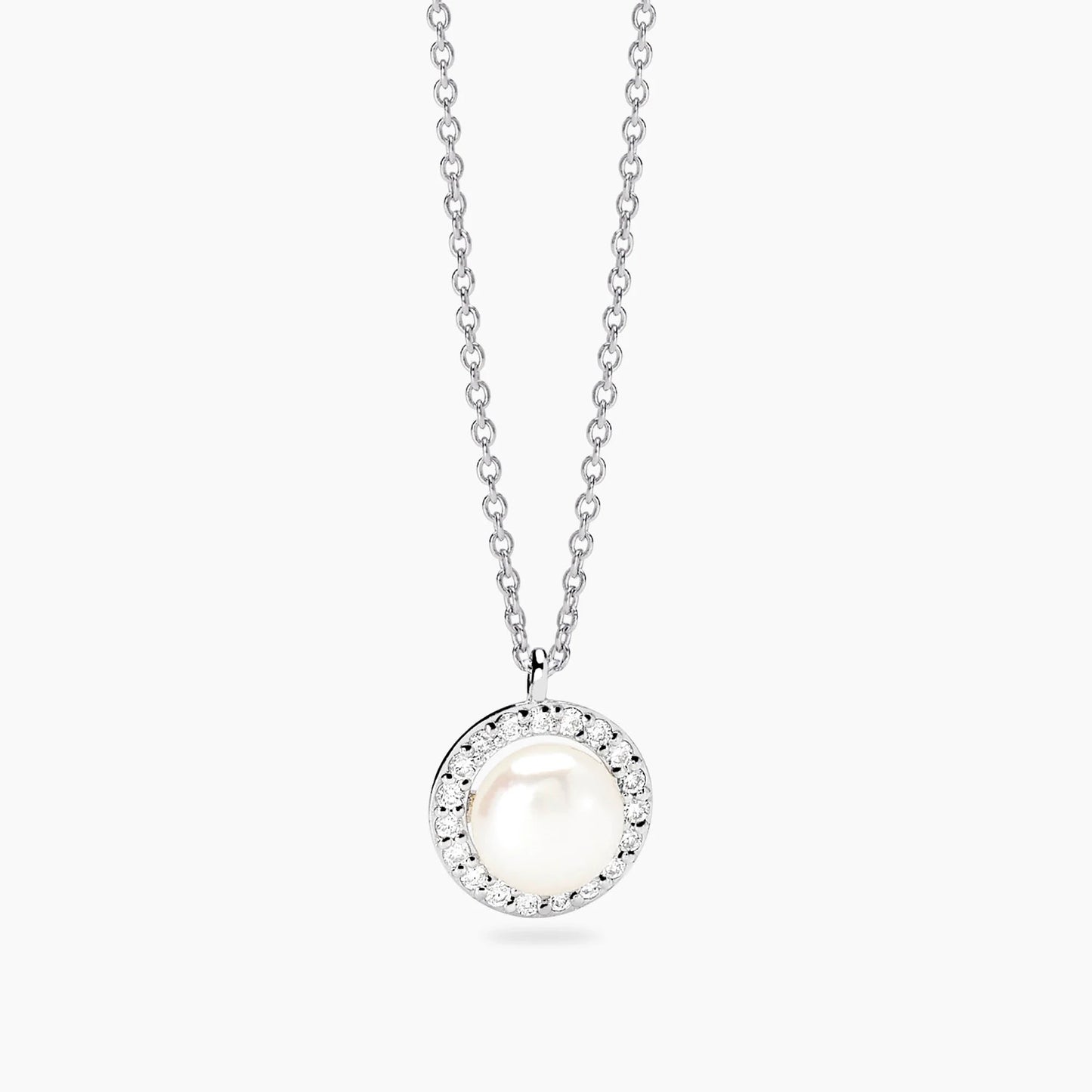 MABINA MY DIAMOND - Girocollo con perla coltivata e diamanti lab-grown 0,011 carati