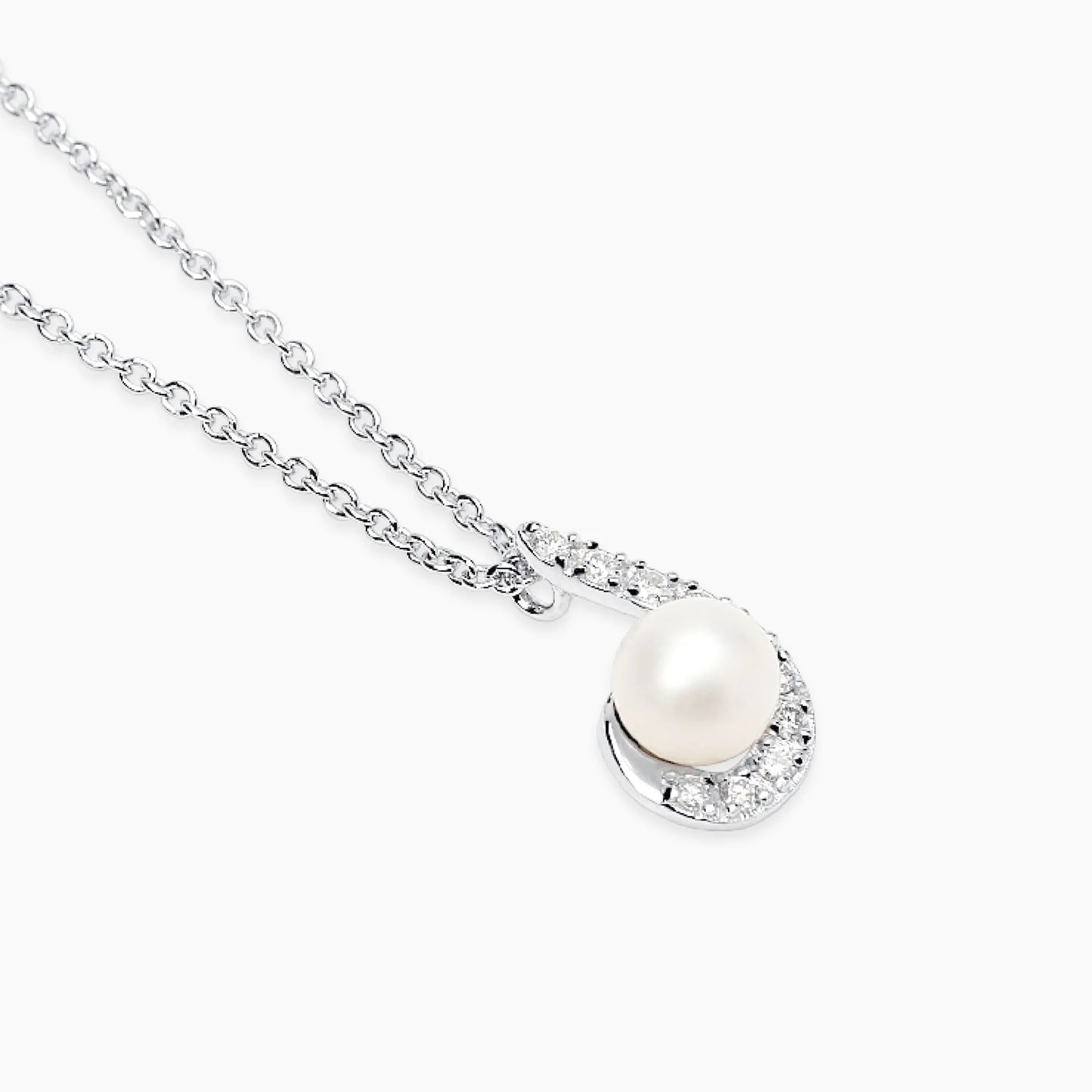 MABINA MY DIAMOND -Girocollo con perla coltivata e diamanti lab-grown 0,01 carati