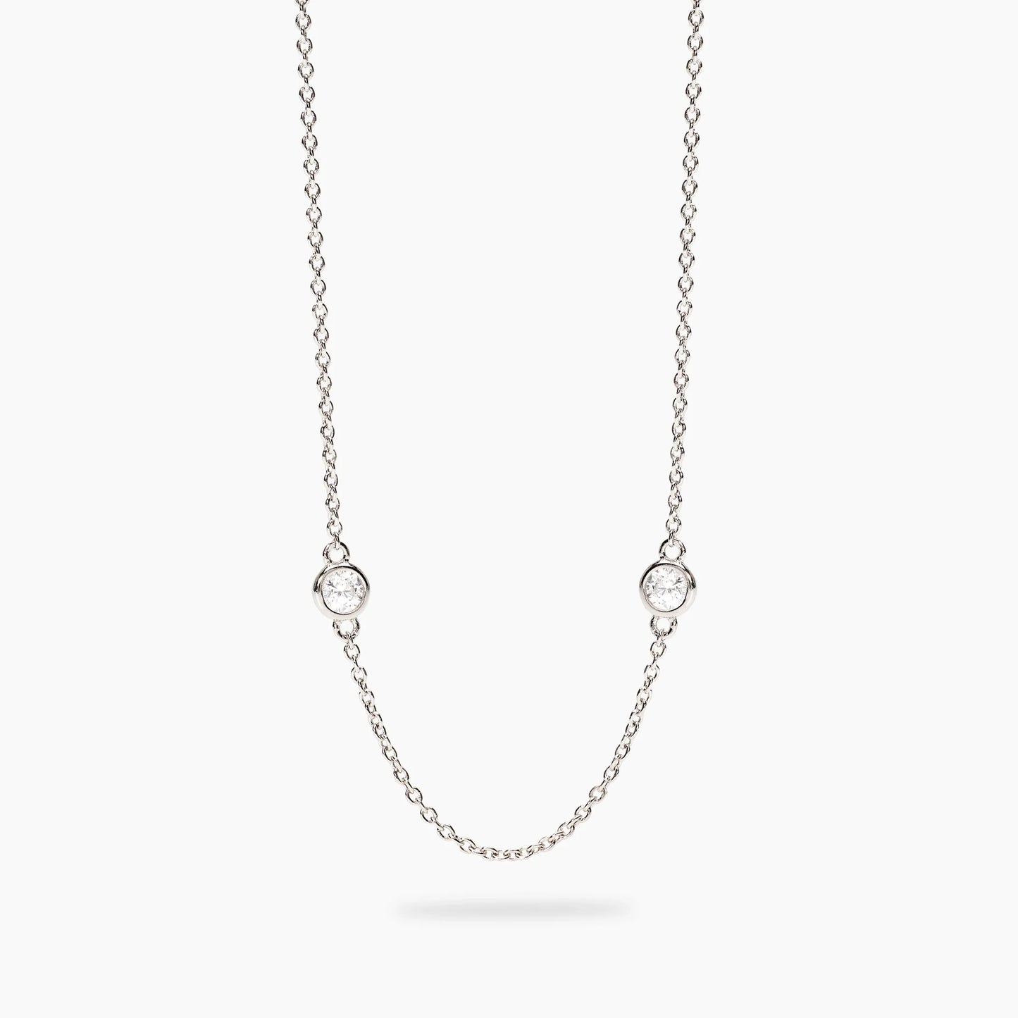 MABINA - Girocollo in argento con punti luce in zirconi