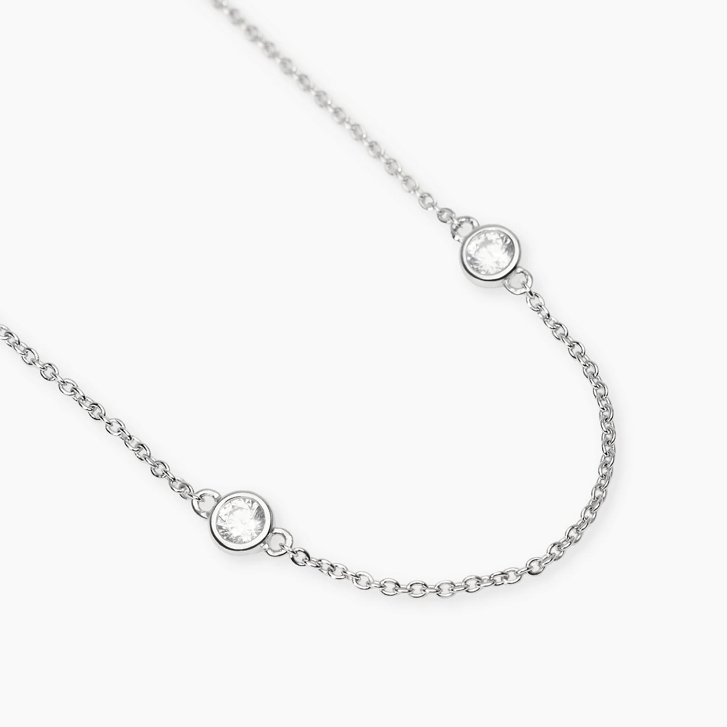MABINA - Girocollo in argento con punti luce in zirconi