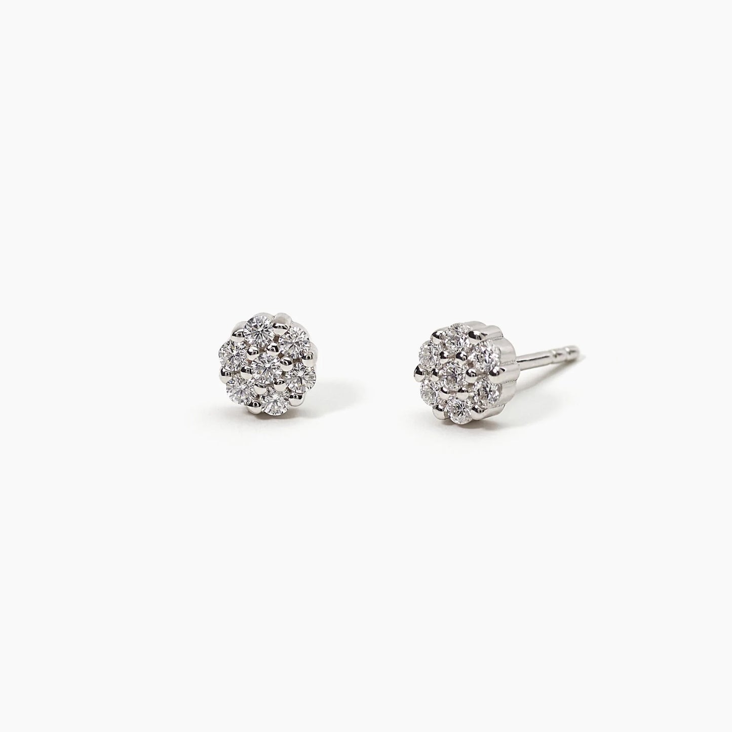 MABINA - Orecchini a fiore in argento con zirconi bianchi