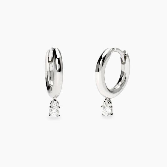 MABINA MY DIAMOND - Orecchini a cerchio con pendente in diamante lab-grown