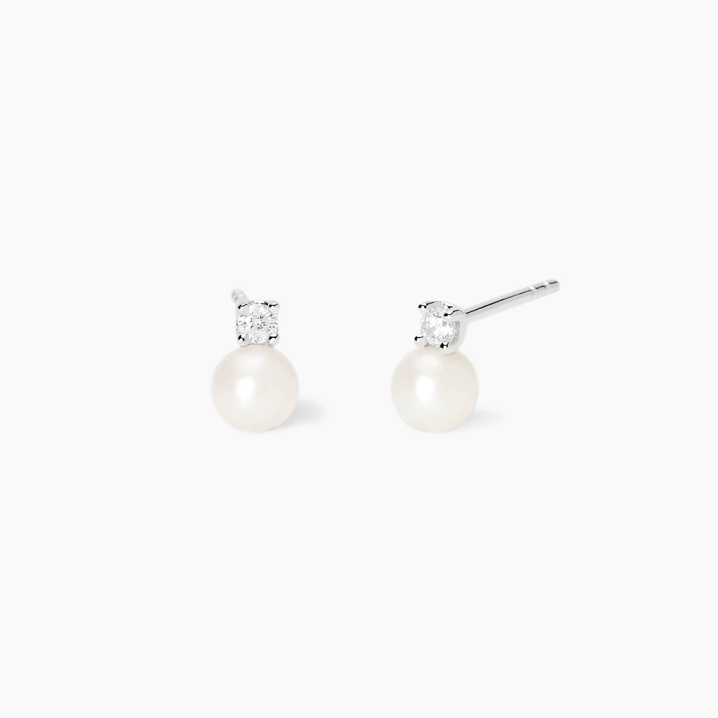 MABINA MY DIAMOND - Orecchini con perle coltivate e diamanti lab-grown 0,045 carati