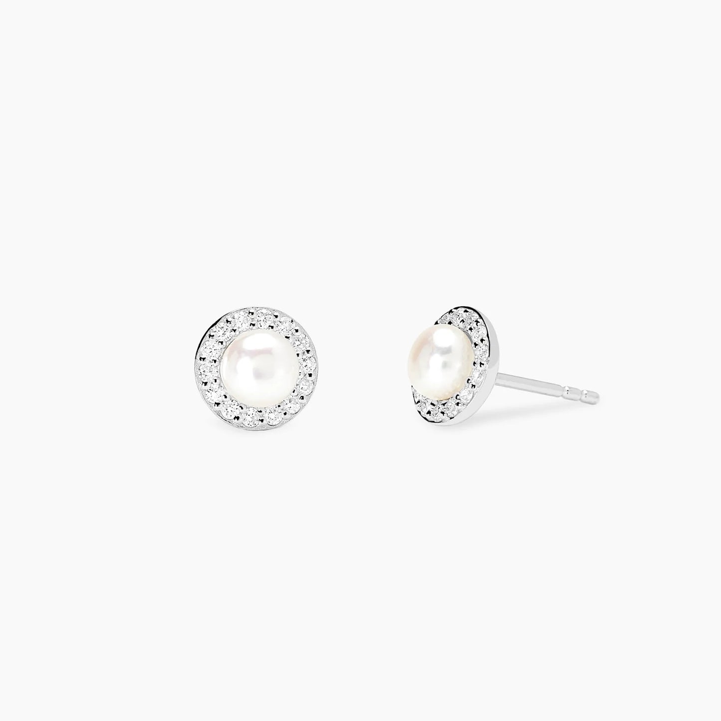 MABINA MY DIAMOND - Orecchini con perla coltivata e diamanti lab-grown 0,011 carati