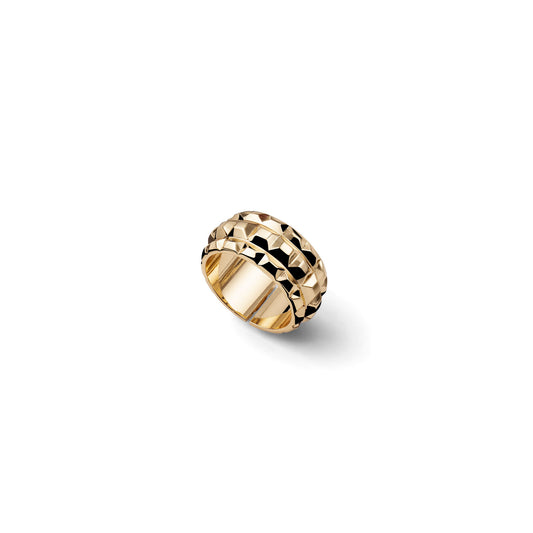 UNOAERRE - Anello sfaccettato dorato