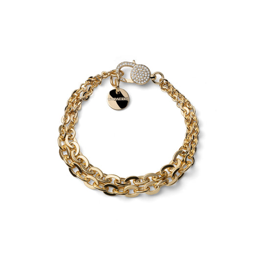 UNOAERRE - Bracciale forzatina doppia e zirconi