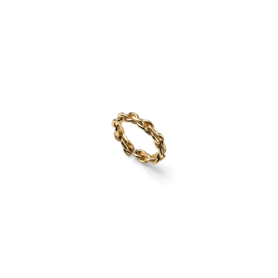 UNOAERRE -  Anello Dorato a Filo Intrecciato