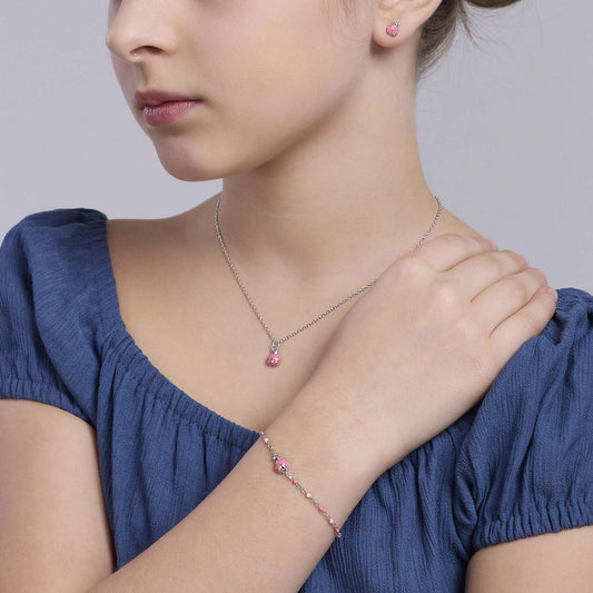 MABINA JUNIOR - Girocollo da bambina con ciondolo coccinella