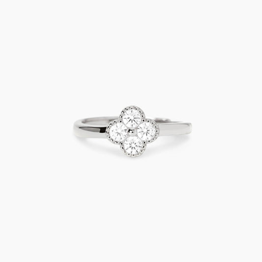 MABINA - Anello in argento con fiore in zirconi