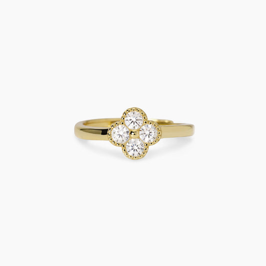 MABINA - Anello in argento dorato con fiore