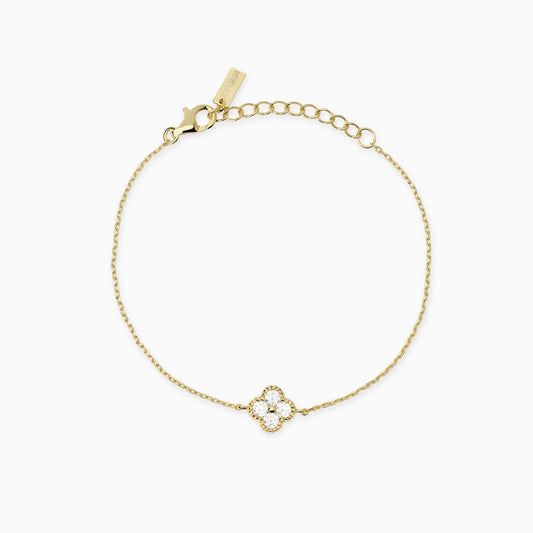 MABINA - Bracciale in argento dorato con fiore