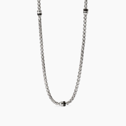 MABINA UOMO - Collana uomo con catena veneta ed elementi bruniti