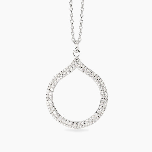 MABINA - Codice: 553783  Girocollo in argento con pendete goccia in zirconi