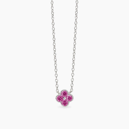 MABINA - Girocollo con ciondolo fiore rosa