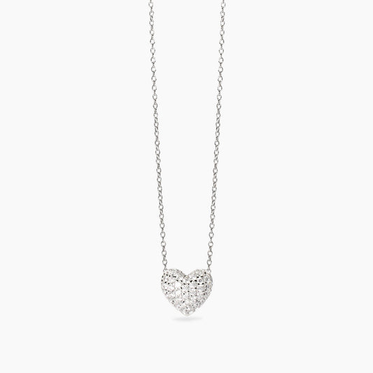MABINA - Girocollo in argento con fiore in zirconi
