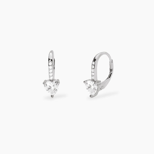 MABINA - Orecchini a monachella con zirconi taglio cuore
