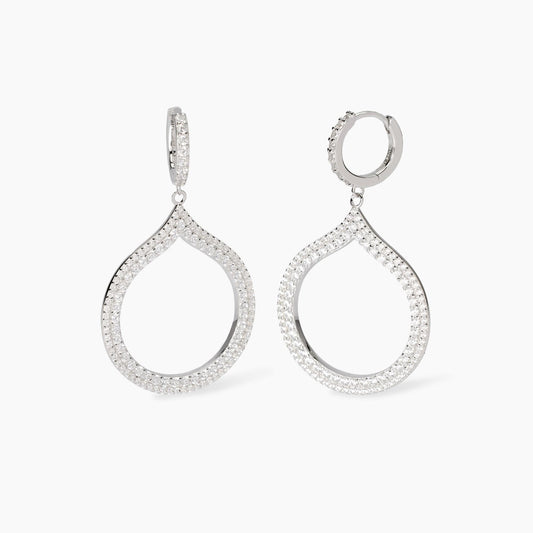 MABINA - Orecchini a cerchio con pendente goccia