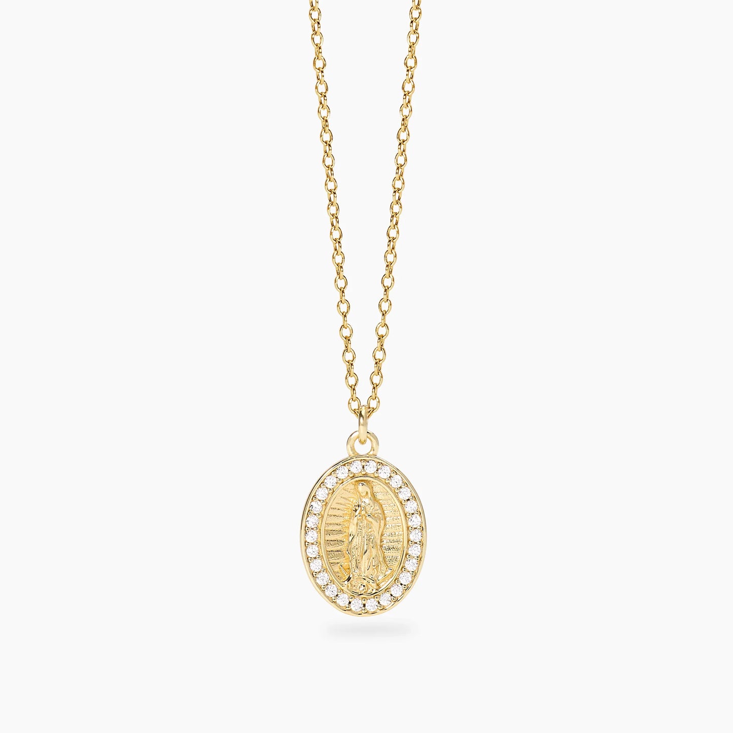 MABINA -Girocollo in bronzo e argento dorato con pendente Madonnina