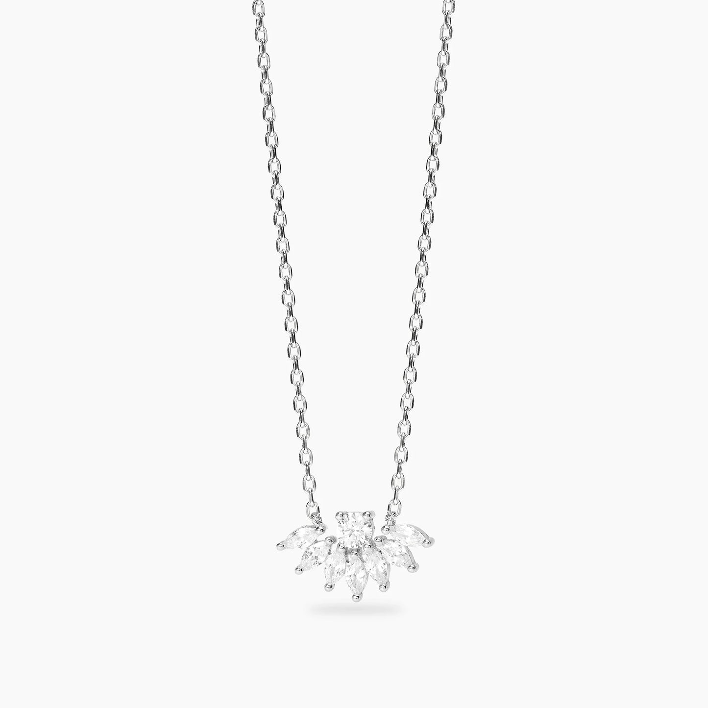 MABINA - Girocollo in bronzo e argento con zirconi bianchi navette