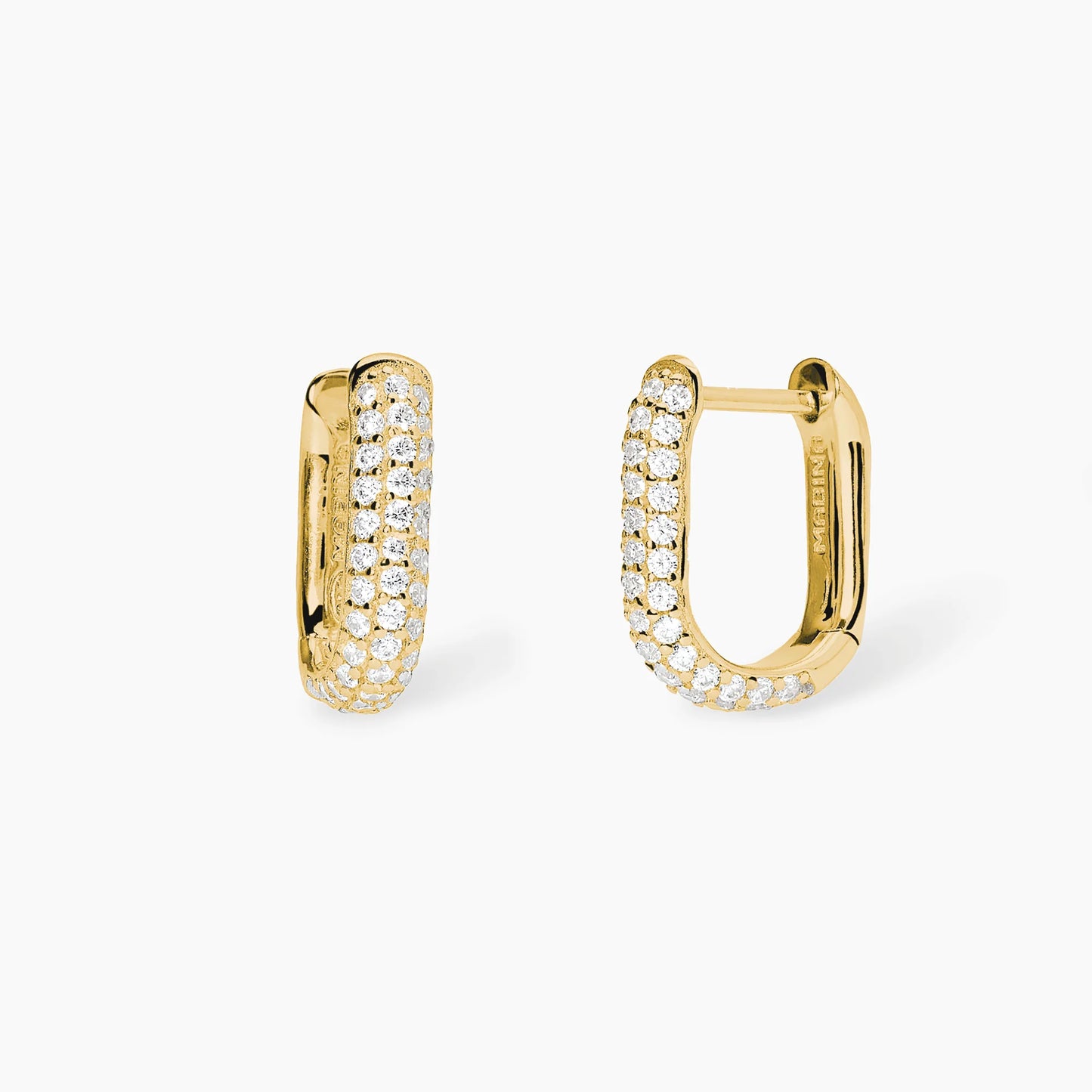 MABINA - Orecchini in bronzo e argento dorato con zirconi
