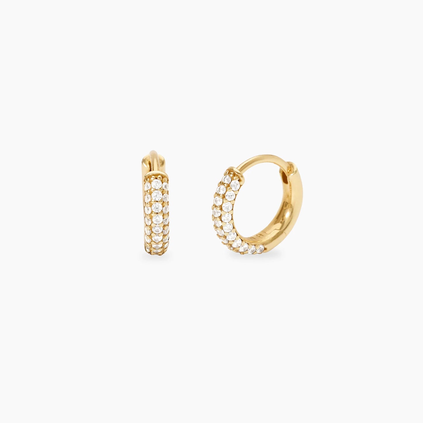 MABINA -Orecchini a cerchio in bronzo e argento dorato con zirconi