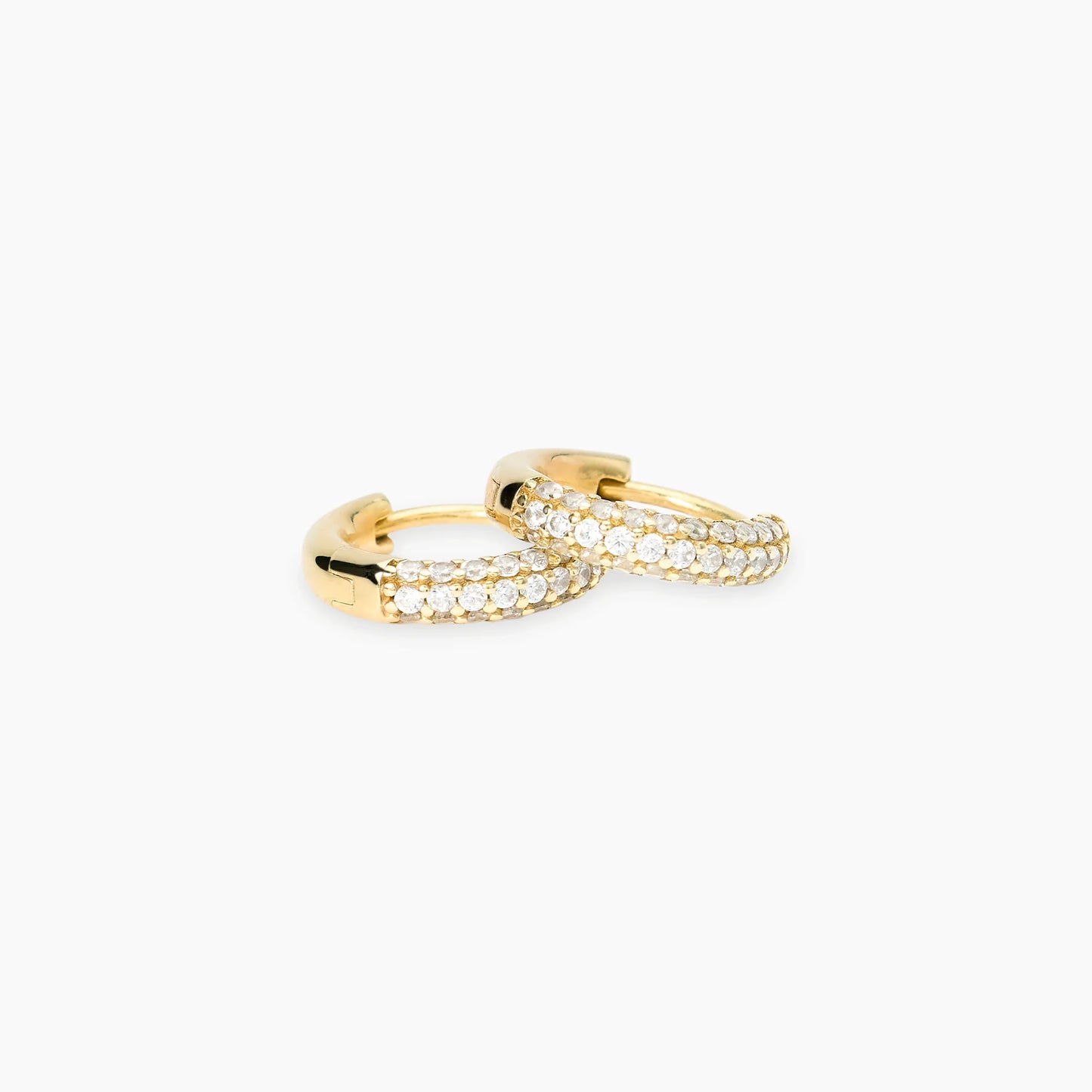 MABINA -Orecchini a cerchio in bronzo e argento dorato con zirconi