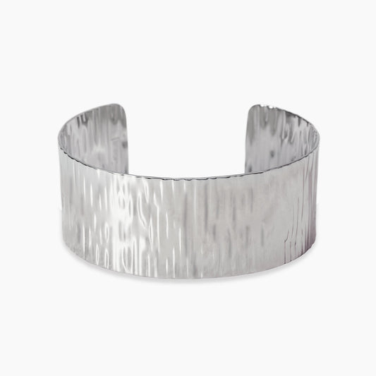KIDULT -Bracciale bangle in acciaio martellato