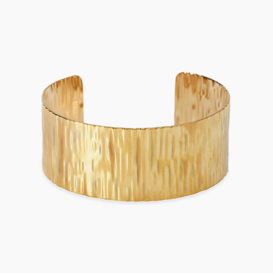 KIDULT -Bracciale bangle dorata effetto martellato