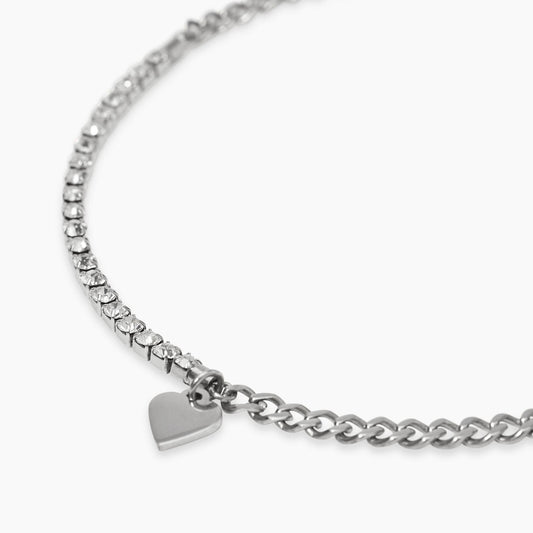 KIDULT -Bracciale con tennis di cristalli e cuore