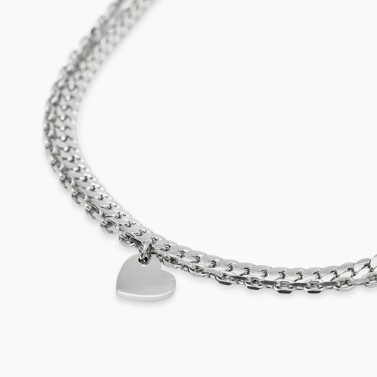 KIDULT -Bracciale con catene e ciondolo cuore