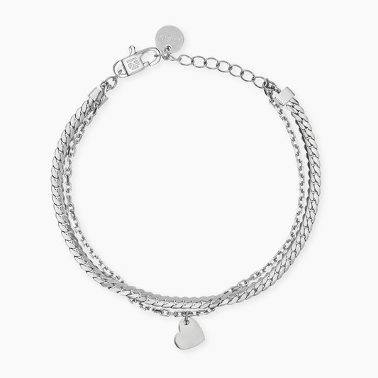KIDULT -Bracciale con catene e ciondolo cuore
