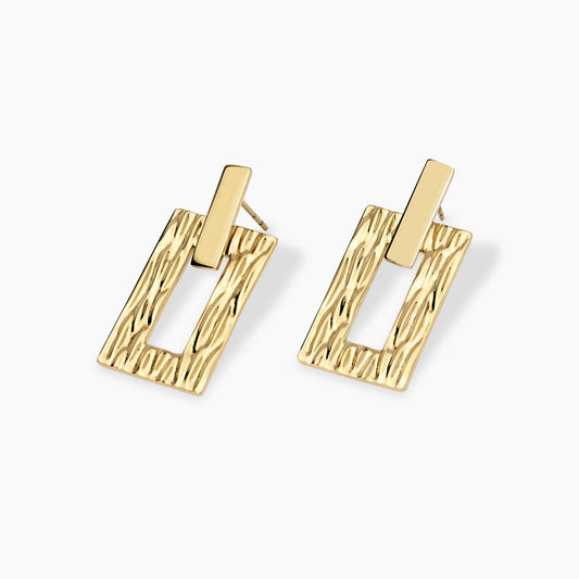 KIDULT -Orecchini dorati con pendenti martellati