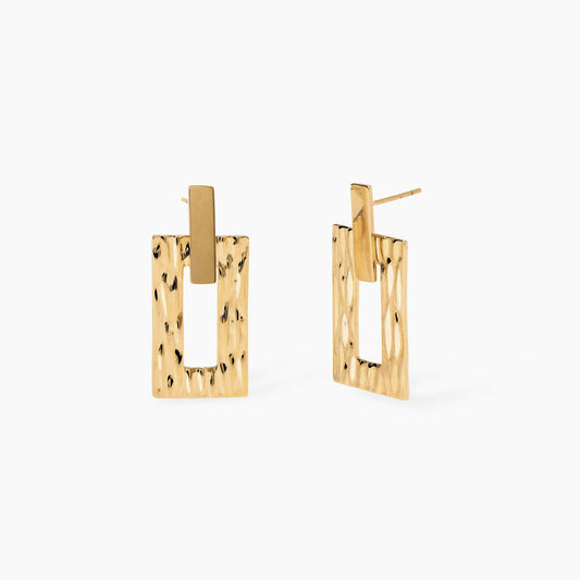 KIDULT -Orecchini dorati con pendenti martellati