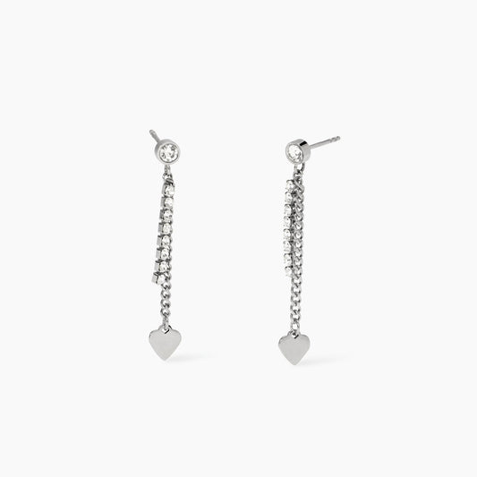 KIDULT -Orecchini con cristalli e pendenti con cuore